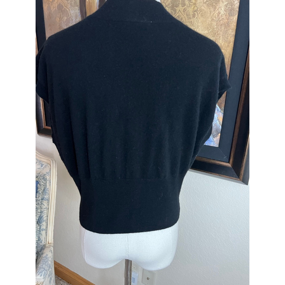 NWOT ZenZee Wear Happy Black Cashmere V-Neck Sweater L - Picture 6 of 8
